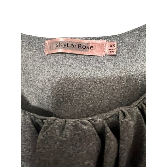 Skylar Rose Crop Top With Ruched Bust Gray Womens Size XS Cami Square Neck - Picture 3 of 3